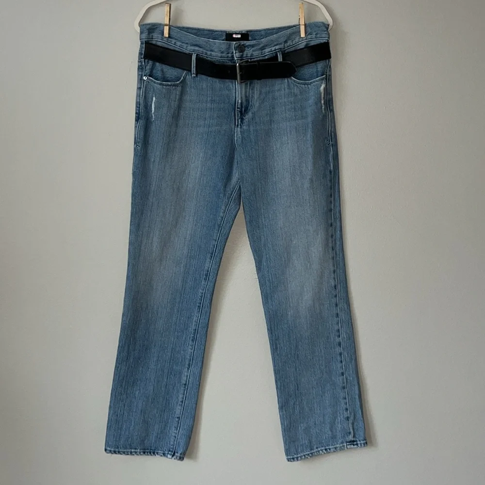 RtA Belted Dexter‎ Jeans Women’s Medium Blue Distressed Straight Leg Denim